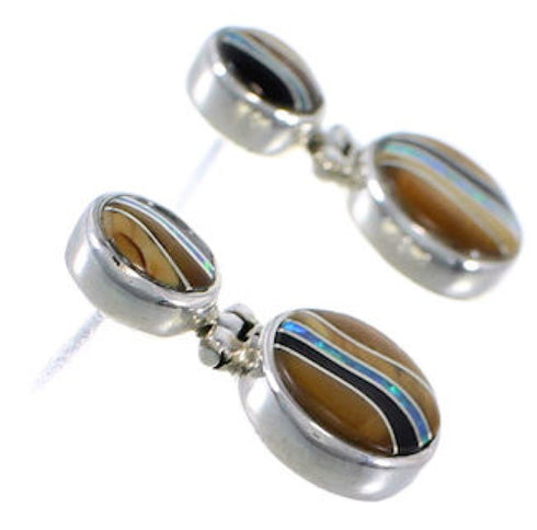Multicolor Sterling Silver Southwest Earrings FX31030